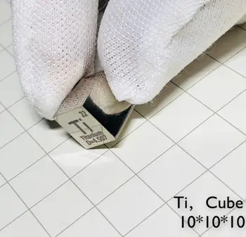 Gratis levering 6-sidet Spejl Poleret-Dobbelt-sidet Indgraveret Metal 10 mm Titanium Ti Cube Ti≥99.5%