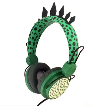 Søde Børn Jurassic Dinosaur Hovedtelefoner 3,5 mm Headset Børn Hovedtelefon Med Dekorative Ører Til Drenge Og Piger