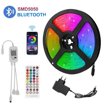 RGB Led Strip 5050 Bluetooth-Led-Lys 16 Millioner Farver Led-Belysning til Trappe Soveværelse, Køkken DC 12V Strømforsyning Neon Stribe