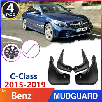 Bil Mudder Klap Vagter Fender til Mercedes Benz C-Klasse W205~2019 2016 2017 2018 C180 C250 C300 Stænklapper Skærm Bil Varer