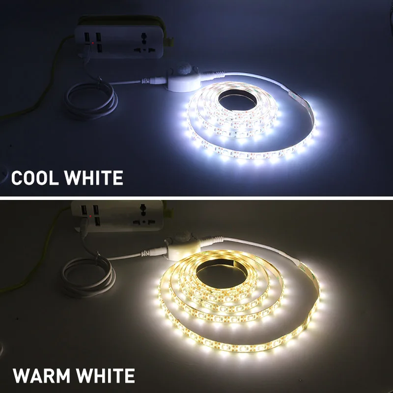 0,5 m-3m USB-Motion Sensor LED Strip Light Garderobe Skab, Seng, Lampe Vandtæt IP65 Varm Hvid Fleksibel LED Strip 5V Tape