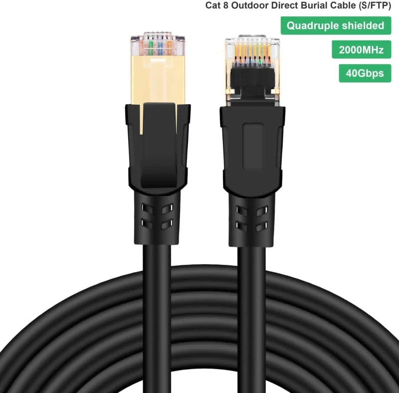 1/2/3/5/10m Cat8 Ethernet Kabel RJ45 8P8C netværkskabel 2000Mhz Høj Hastighed Patch 25 / 40Gbps Lan For Transportabel Router