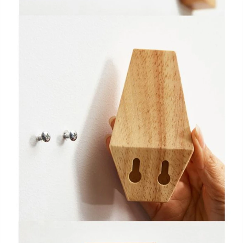 1 stk Ny Japansk Stil er Enkel og Moderne Massivt Træ Krog Væggen Hængende Dekoration Husstand Håndklæde Nøgle Krog Montering Værelse Knager