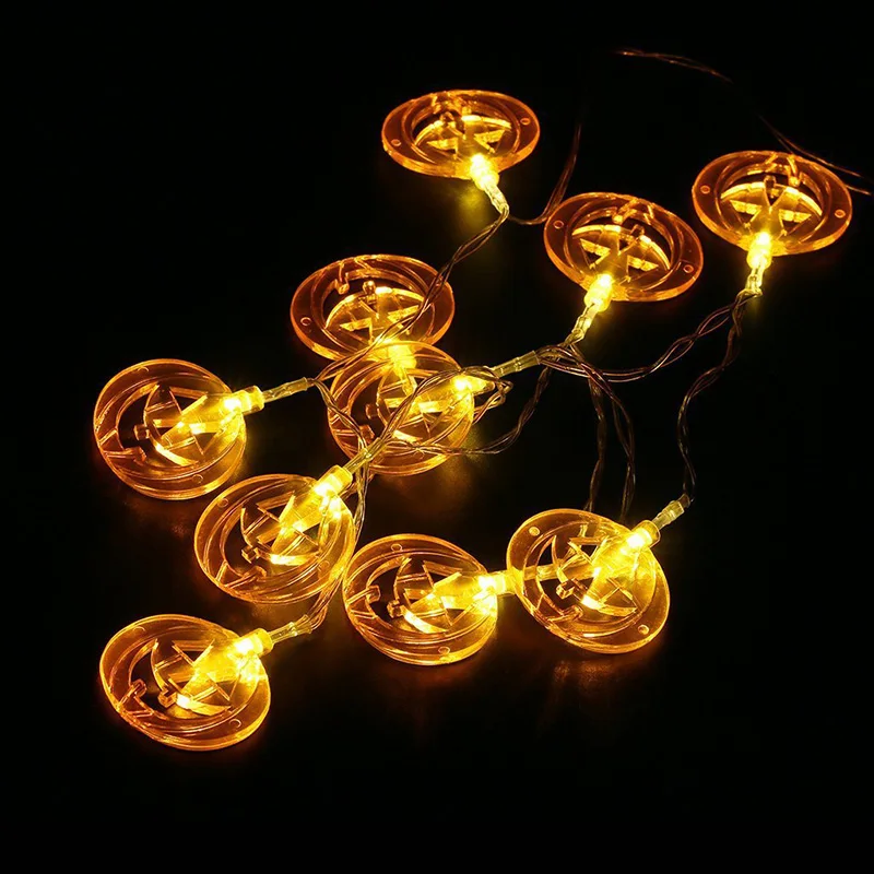 10 Hoveder LED String Lys Græskar/Ghost/Spider/Skull LED Lanterner Lampe til DIY Hjem Hængende Halloween Udsmykning festartikler