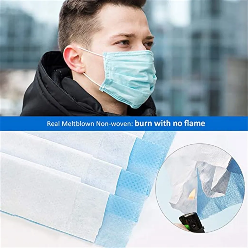 100/400 PC ' er Disponible Munden Face Masker, Anti-Forurening, Støv Munden Caps 3-lags Smelteblæst Klud Vejrtrækning Maske
