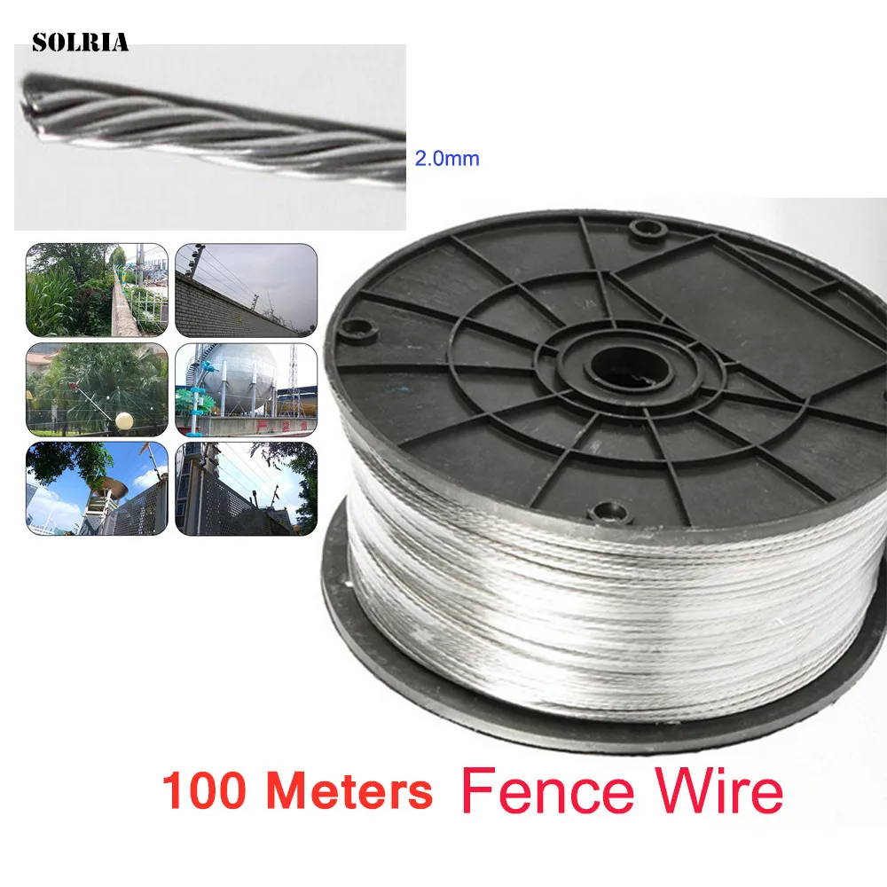 100 Meter af Aluminium-magnesium Legering Wire Høj Elasticitet 2,0 mm Hegnet Linje for at Have Office Park, Elektronisk Hegn Tilbehør