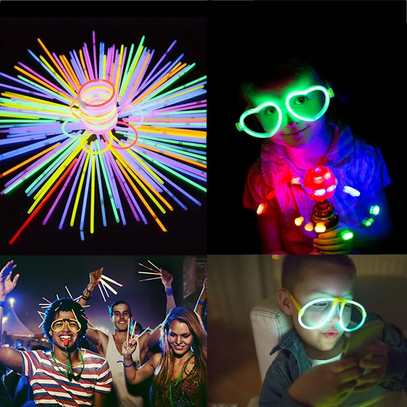 100pcs Fluorescerende Lys knæklys Børn Lysende Legetøj DIY-Halskæde-Armbånd-Neon For Xmas Festival Event Party Koncert Indretning
