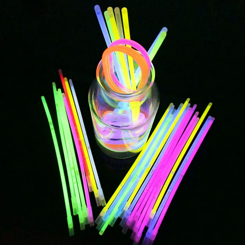 100pcs Fluorescerende Lys knæklys Børn Lysende Legetøj DIY-Halskæde-Armbånd-Neon For Xmas Festival Event Party Koncert Indretning