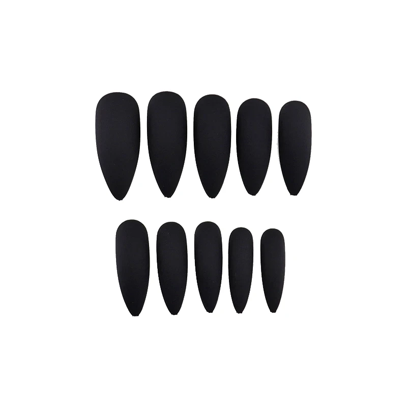 100pcs Lange Stiletto Falske Nail Art Tips Mat Ligkiste Søm Drop Buede ABS Fuld Dækning Fasle Negle Manicure Charms