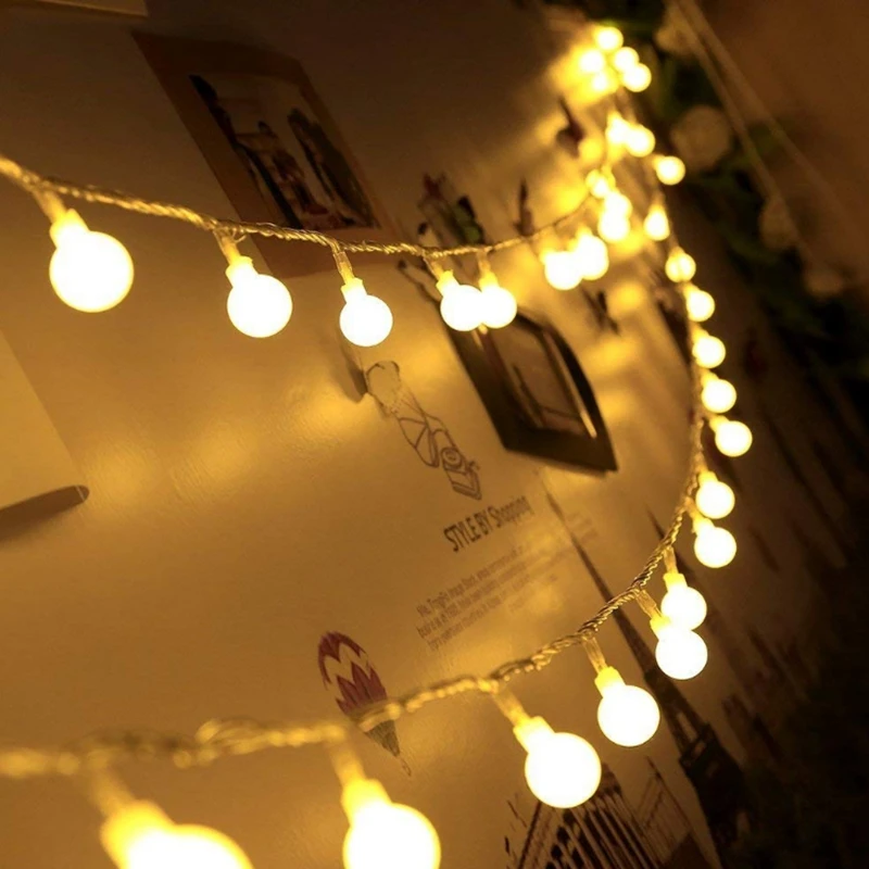 10m 20m 50m led string lys med hvide bold Garland Fe ferie dekoration lampe Festival julelys udendørs belysning