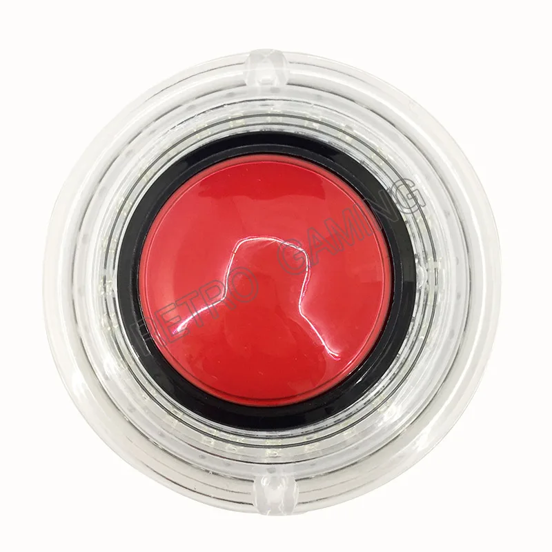 10stk Arcade-Knappen for 80mm Led lyser Gennemsigtig Kant Farverige Blinkende Knapper til Basketball/ Musik/Legetøj Kran Maskine