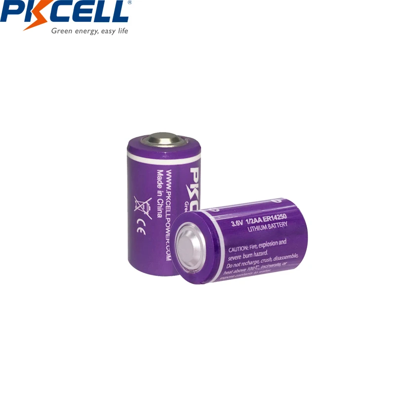 10STK/masse PKCELL 1/2 AA-Batteri 3,6 V ER14250 14250 1200mAh LiSOCl2 Lithium Batteri Batterier til GPS