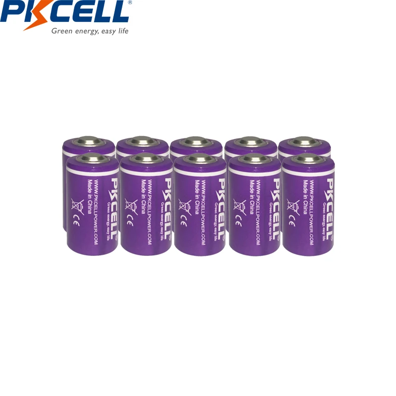 10STK/masse PKCELL 1/2 AA-Batteri 3,6 V ER14250 14250 1200mAh LiSOCl2 Lithium Batteri Batterier til GPS