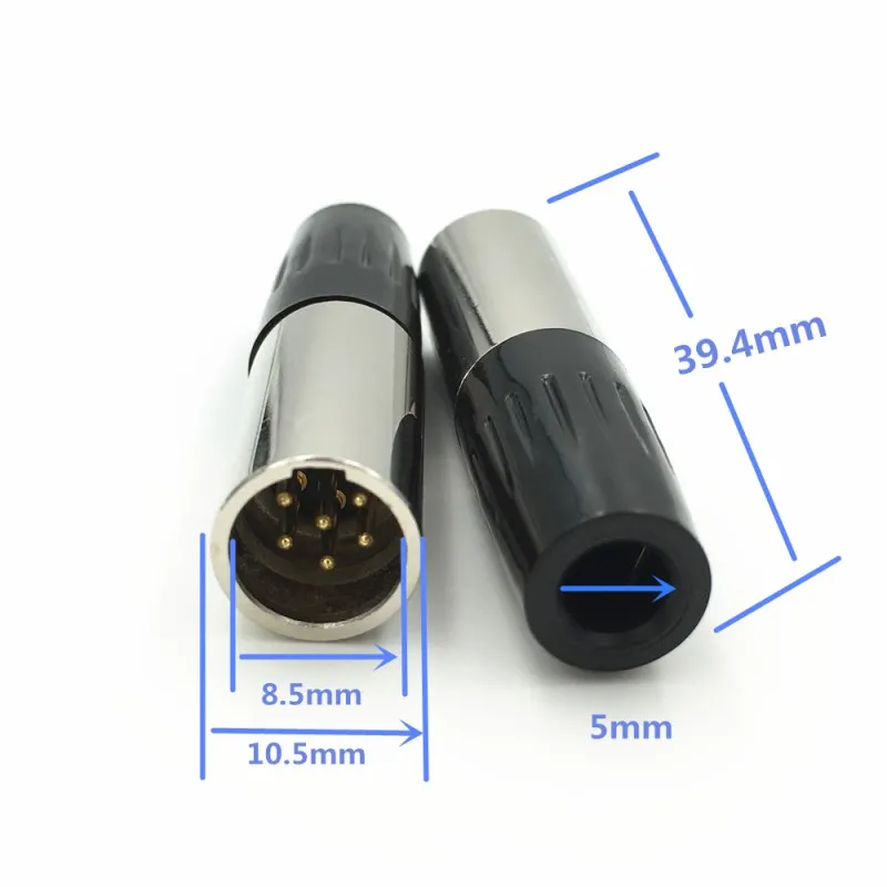 10stk Mini-XLR-6 Pin han Stik 6-Pin XLR Audio Mikrofon MIC-Stik til Kabel-Lodning Lige