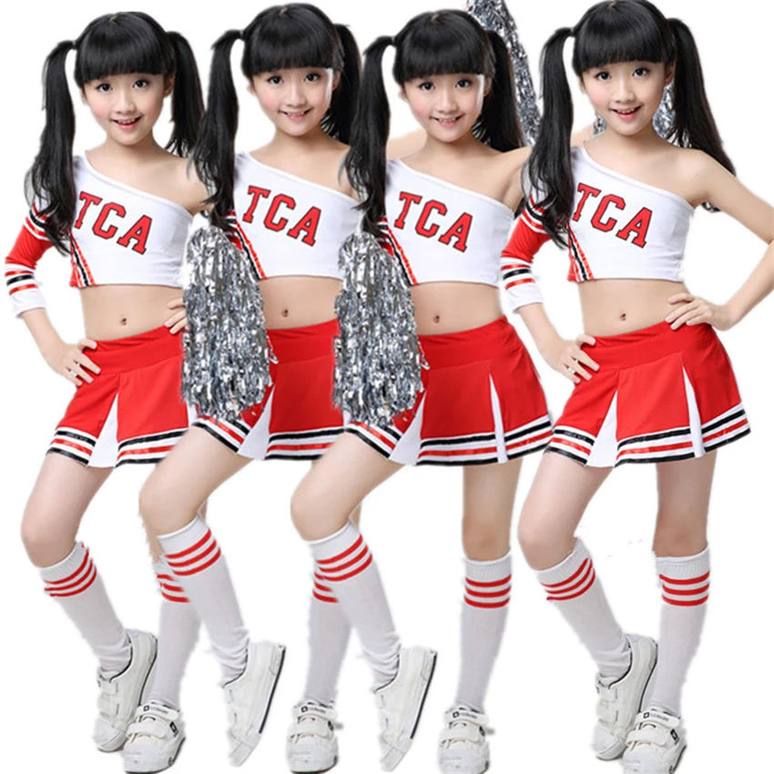 10Style Studerende Cheerleader-Uniform Skole Pige Dans Kostumer Sport, Konkurrence Børn Stage Performance Tøj, 110-160 CM