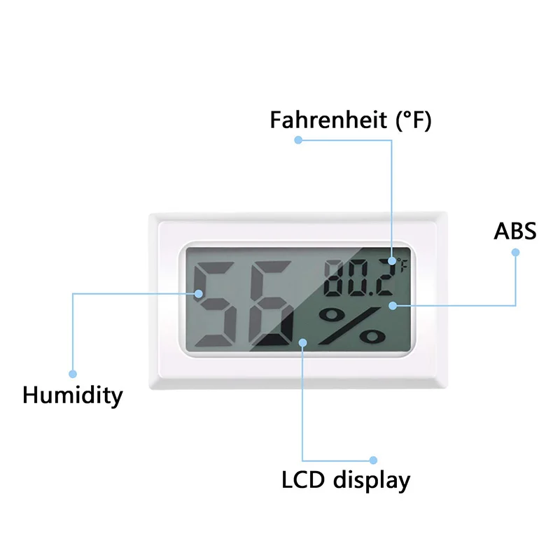 12 Stykker Mini Digitale Hygrometer LCD Display Elektronisk Hygrometer Temperatur Luftfugtighed Meter Sporvidde for Indendørs Kælder Køleskab C