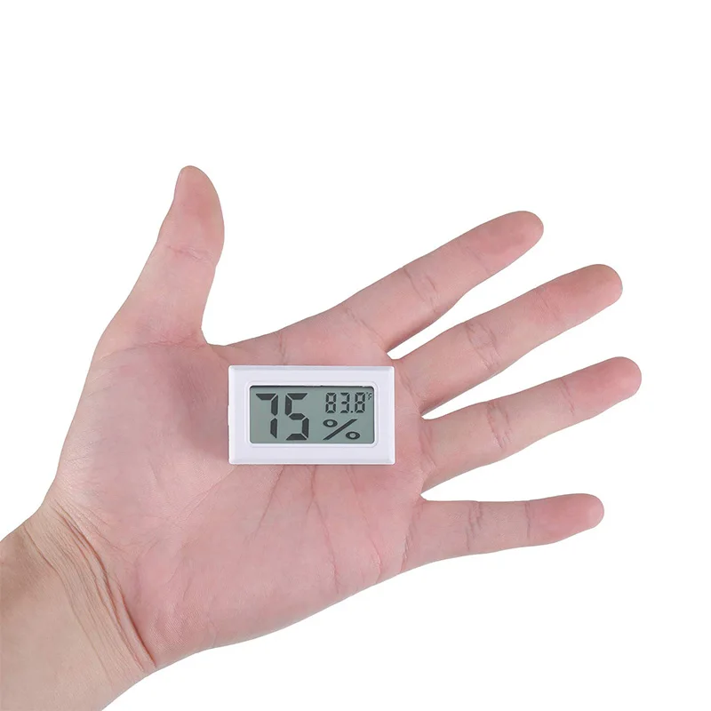 12 Stykker Mini Digitale Hygrometer LCD Display Elektronisk Hygrometer Temperatur Luftfugtighed Meter Sporvidde for Indendørs Kælder Køleskab C