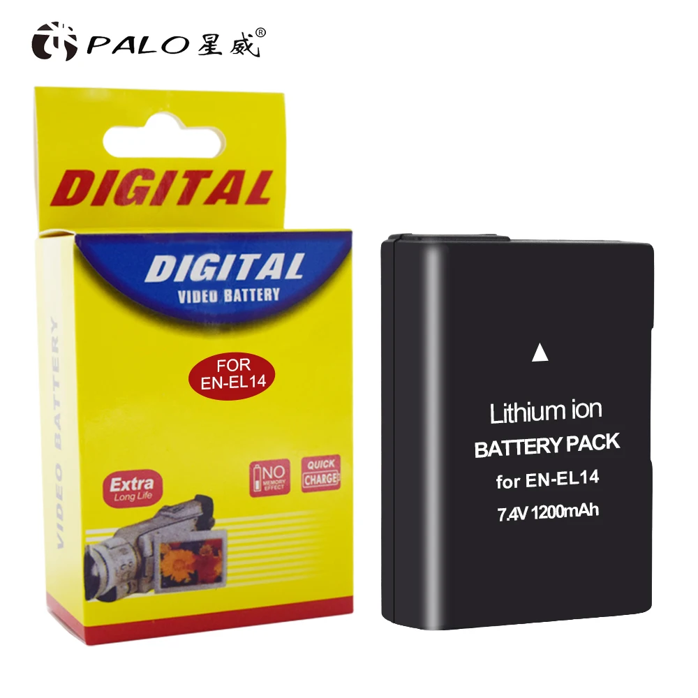 1200mAh 2x DA-EL14A EN-EL14 ENEL14 Batteri+LCD-Dual USB Oplader til Nikon D3100 D3200 D3300 D3400 D3500 D5600 D5100 D5200 P7000