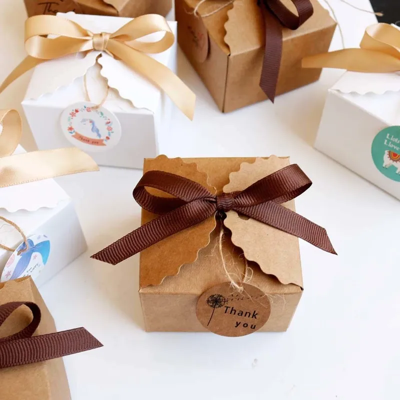 12sets Kraftpapir Max Lama Papir gaveæske Bryllup Slik Kasser med Papir Tags og Bånd DIY Part Papir Kasser til Emballage