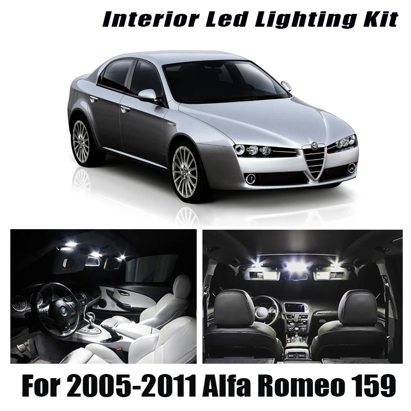 14 Pærer Hvide Canbus LED Interiør Reading Light Kit Passer Til Alfa Romeo 159 2005-2008 2009 2010 2011 Døren Kuffert handskerum Lampe