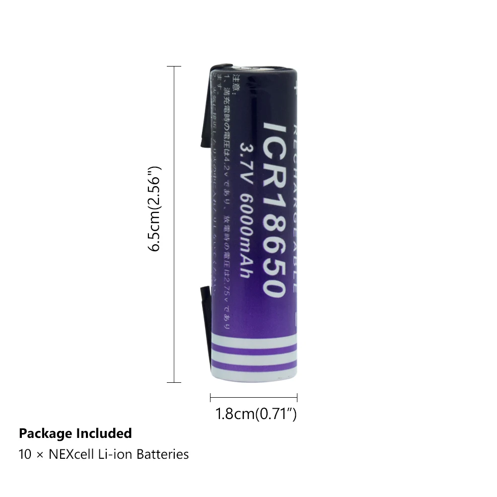 18650 Li-ion Batteri 6000mAh 3,7 V loddet batterier til skruetrækkere high current + DIY nikkel Til Fjernbetjening Lommelygte