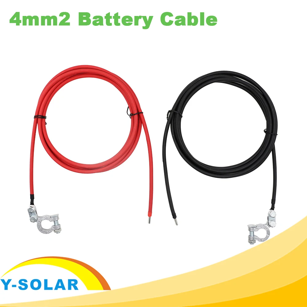1m 2m 3m Sort og Rød Batteri Kabel-4mm2 Batteri Power Wire Sæt med Ren Kobber Batteri Ring Terminaler Mand Kvinde Forbindelse