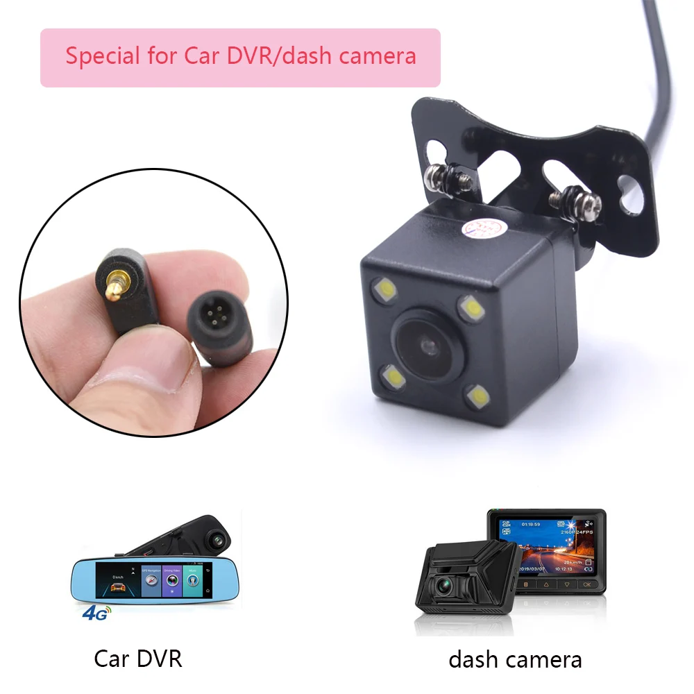 1PC HD Bil Reverse Bagudrettet Kamera 4-Pin Bil DVR/Dash Kamera 170° HD Bred Vinkel Night Vision Vandtæt Til Køretøjet Parkering Støtte
