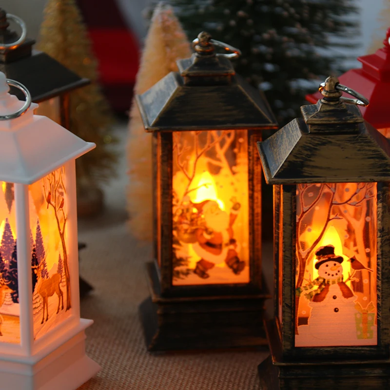 1stk juletræ Hængende LED Lys, Julepynt til Hjem Santa Claus Lanterne Lys Jul nytår Gave Natal