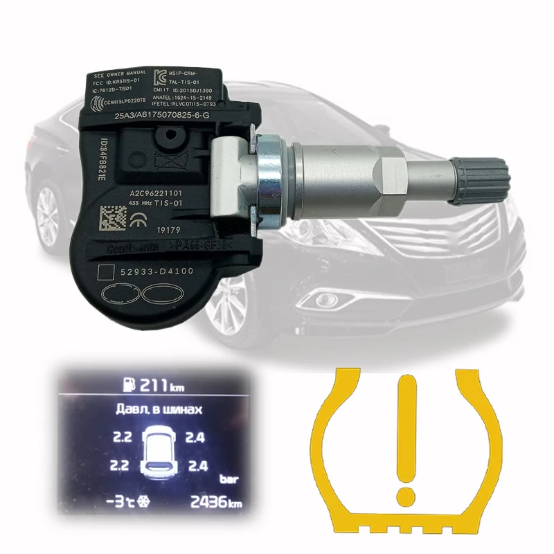 1STK TPMS 52933D4100 For-2020 Hyundai Elantra 2019 I30 Fadtback Kia Sorento Niro Tire Pressure Monitor Sensor 52933-D9100