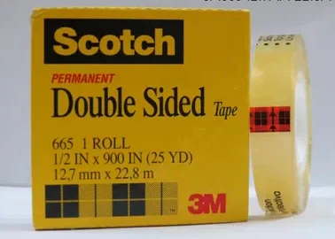 1x 3M Scotch 665 Klart dobbeltklæbende Tape 1/2 *900, 25 YD, 12,7 mm*22.8 M for Kontor OA PCB DIY, Mix PCB