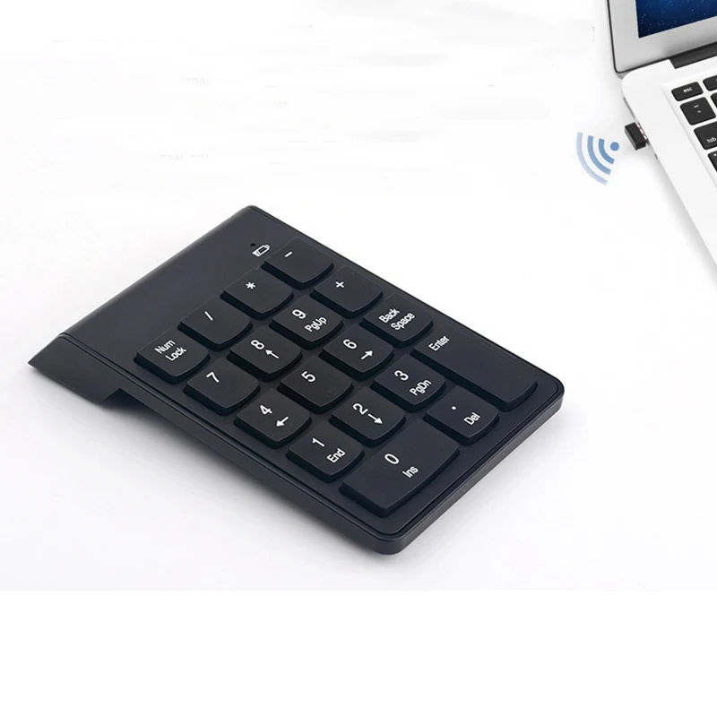 2,4 G Wireless USB-Numeriske Tastatur, Mini Numpad 18 Taster Digitalt Tastatur til iMac/MacBook Air/Pro Bærbar PC, Notebook Desktop