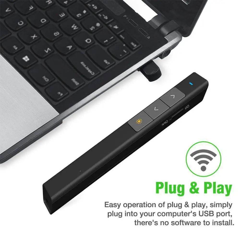 2,4 GHz Wireless Presenter Pen USB-Fjernbetjening Powerpoint Fremviser Præsentation Klikkertræning Pen Pointer PPT G0T0