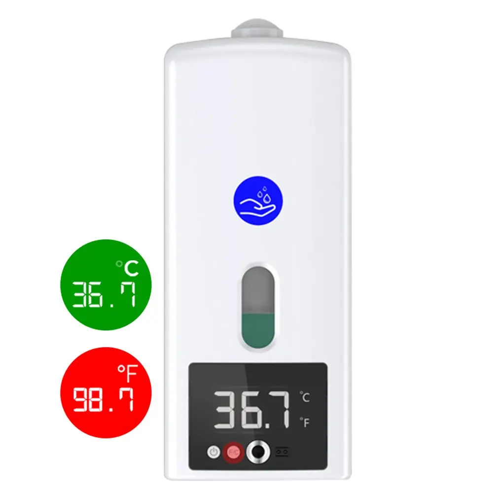 2-i-1 smart vægmonteret automatisk ikke-kontakt temperatur måling sæbedispenser infrarød sensor, Electric hand sanitizer