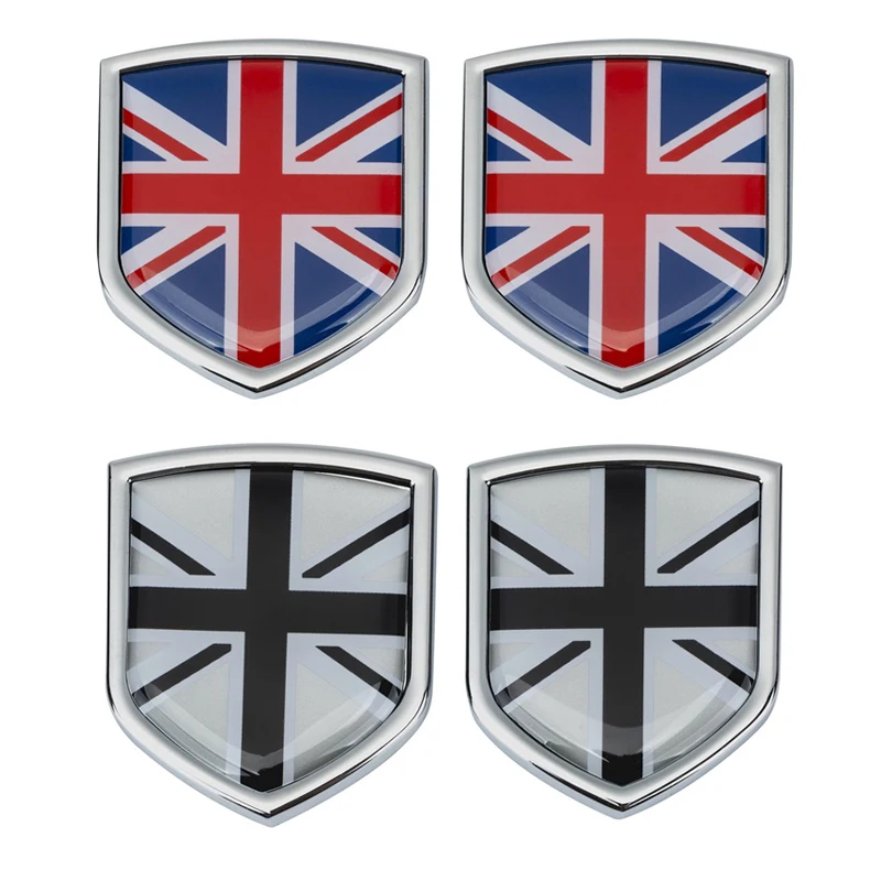 2 Stk Bilens karosseri Side Emblem Aluminium Forenede Kongeriges Nationale Flag Badge Skjold Auto 3D Klistermærke Bil Udvendige Trim Dele