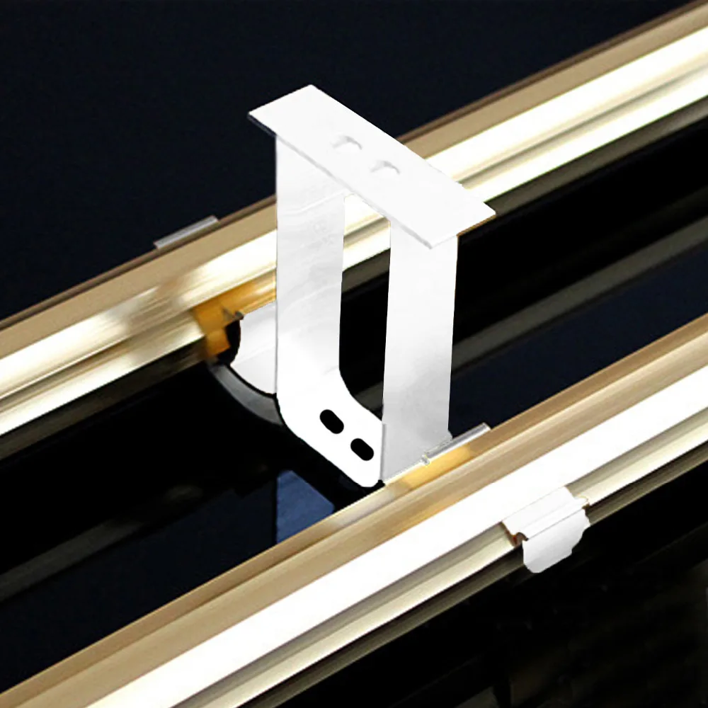 2 STK gardinstang Draperi Pole Loft Monteret Dobbelt Aluminium Beslag gardinstænger, Tilbehør tringle en rideaux Hvid