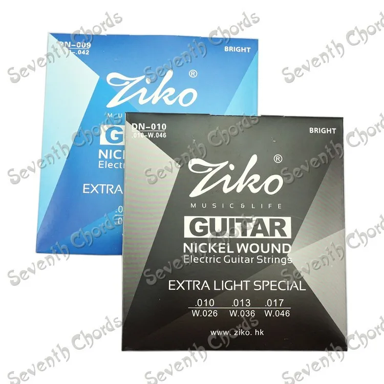 2 Sæt ZIKO Elektrisk Guitar Strings Nickel Wound Stål Strenge 1.-6 (009-042 & 010-046) Extra Light Special