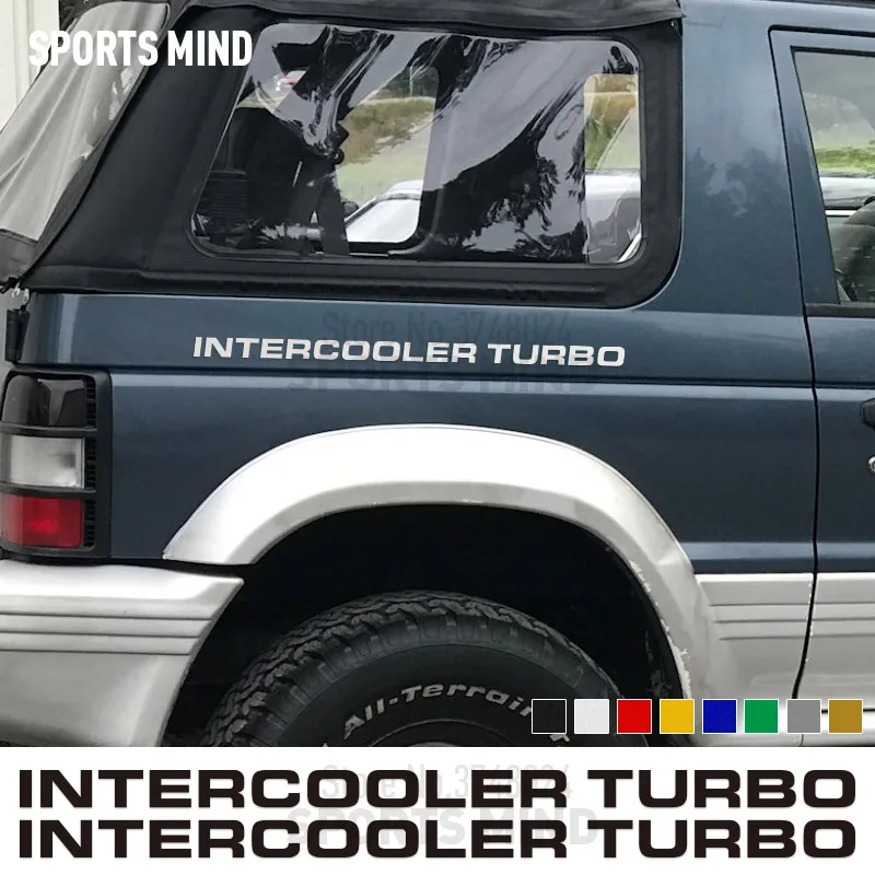 2 X Intercooler Turbo Bil Mærkat Mærkat Biler Bil Styling Til Mitsubishi Pajero Shogun Montero Side MK2 V20 Tilbehør