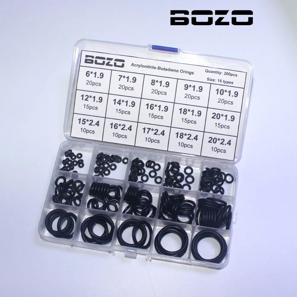 200PCS/1 MAX PCP Paintball NBR-Gummi Pakning Udskiftninger Forsegling O-ringe Holdbar Socket Sort 15 Størrelser til Rådighed O-ringe