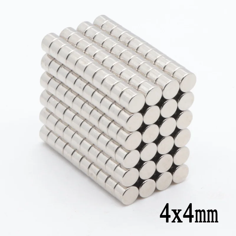 200pcs 4x4mm Stærk Runde Magneter Dia.4 mm x 4 mm 4*4mm N50 Sjældne Jordarter Neodymium Træ-Box Forbindelse Magnet