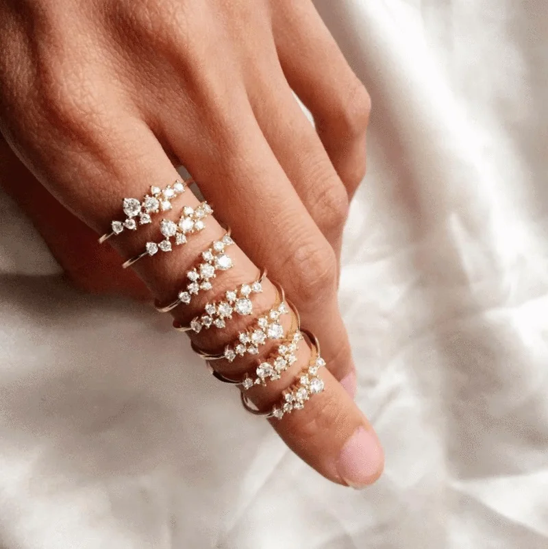 2018 Decalite CZ søde fine Ring, Guld Farve, Kvinder Mode Stil Kno Ring Midi-Finger Ringe Bijoux Bagues Femme Smykker