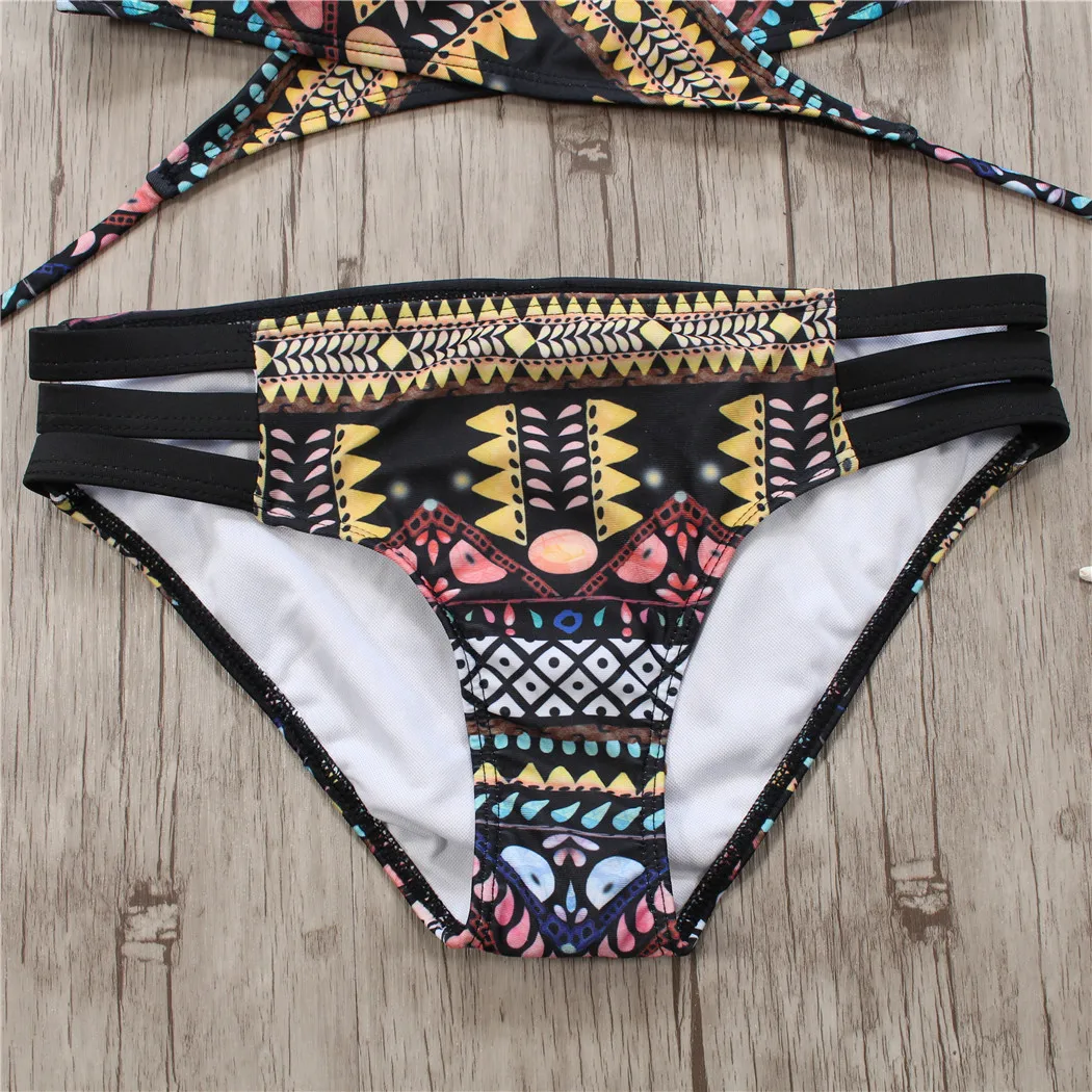 2018 Sexet Bandage Aztec Biquini String Strappy Badetøj Badetøj Badetøj Badetøj Badetøj Kvinder Brasiliansk Bikini