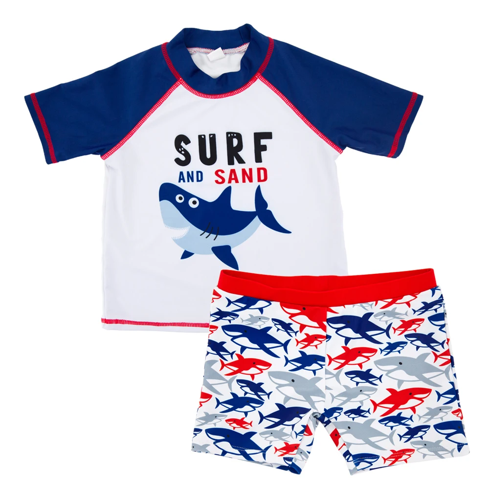 2019 Baby Buksetrold Drenge Badedragt Sæt Fisk er Trykt Badetøj 2STK Boy ' s Badetøj til Børn badedragt Korte Ærmer Børn Dreng Surf