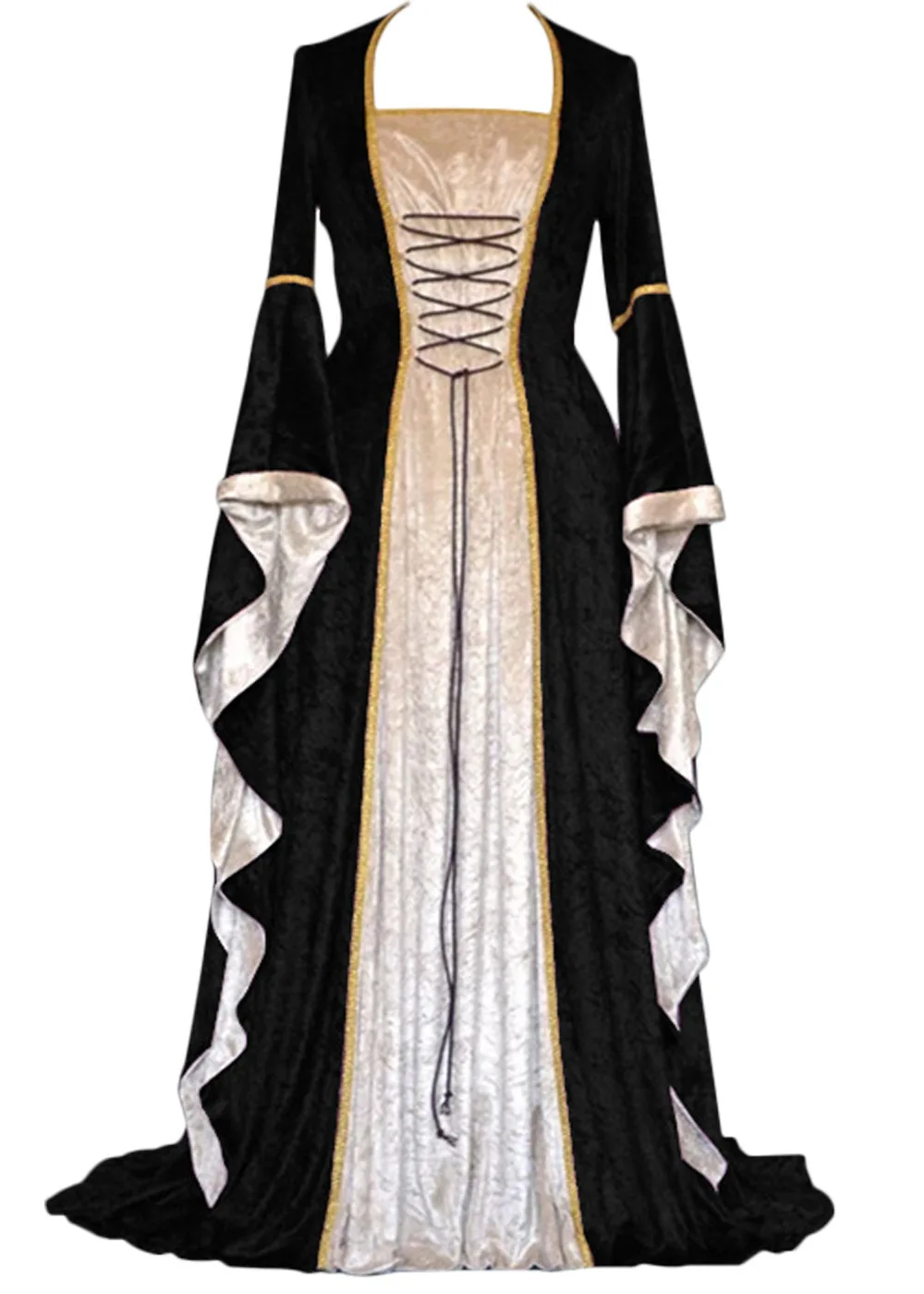 2019 Nye Middelalderlige Kjole Halloween Kostumer til Kvinder Cosplay Palace Ædle Lange Rober Gamle Klokke Ærmer Prinsesse Kostume Kjole
