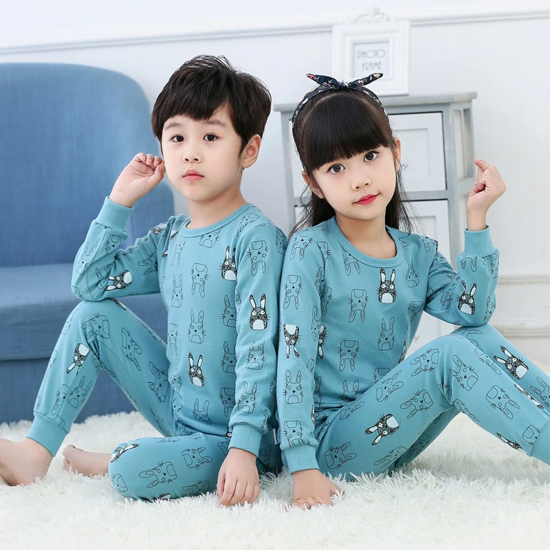2019 Vinteren Børn Pyjamas Unicorn Dyr Tegnefilm Nattøj Kids Tøj Sæt Vinter Pyjamas Kids Baby Nattøj Til Drenge Piger