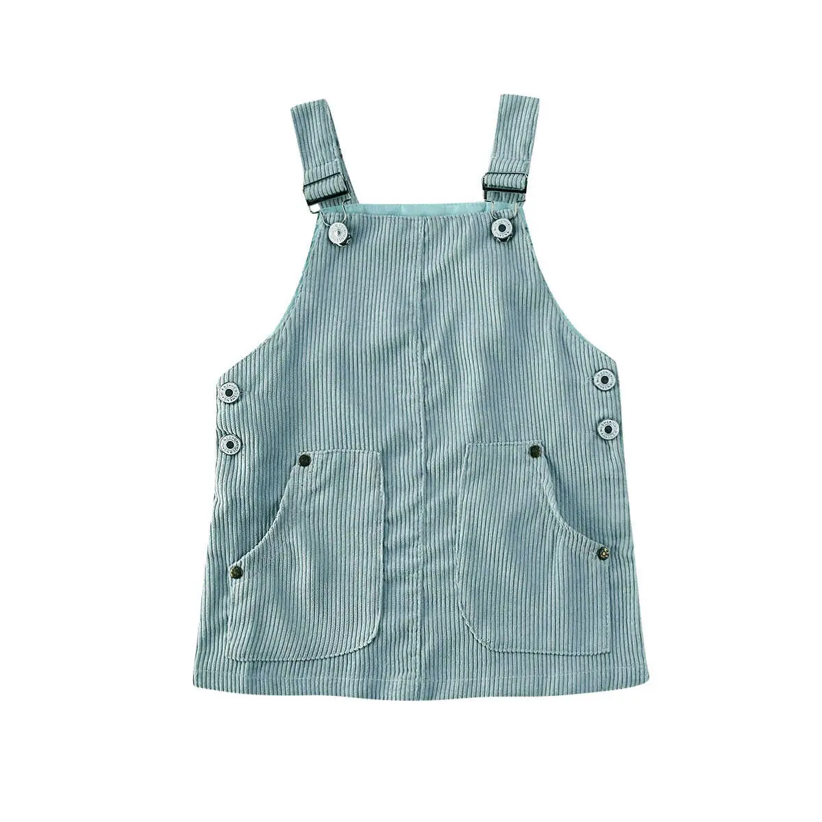 2020 Baby Sommer Tøj Barn Børn Baby Pige Mini Retro Kjole Rem Fløjlsbukser Kjole Seler Solid Overalls Outfit 0-5T
