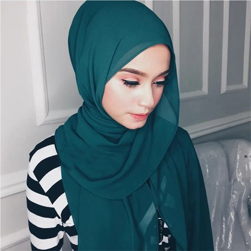 2020 Fashion Kvinder Chiffon Tørklæde Klar til At Bære Instant Hijab Muslimske Tørklæde Sjal Islamiske Hijab Arabiske Wrap Hoved Tørklæde kopftuch