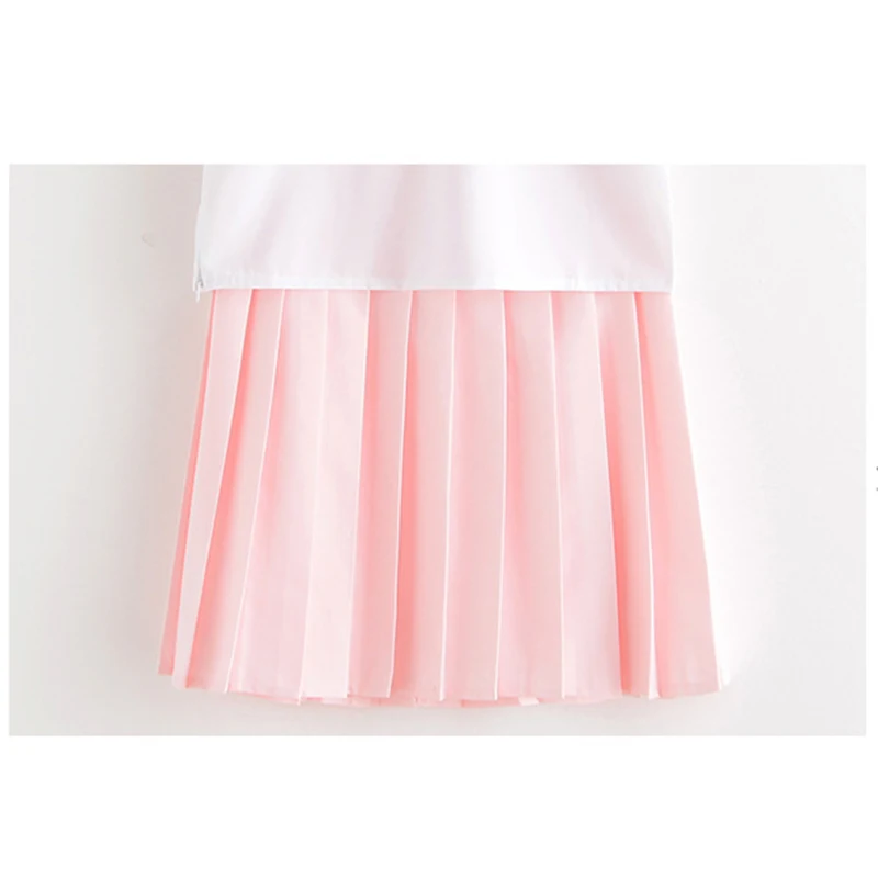 2020 lys pink Japansk skole uniform nederdel JK ensartet Klasse uniformer matroskrave College vind Passer til Kvindelige Studerende uniformer