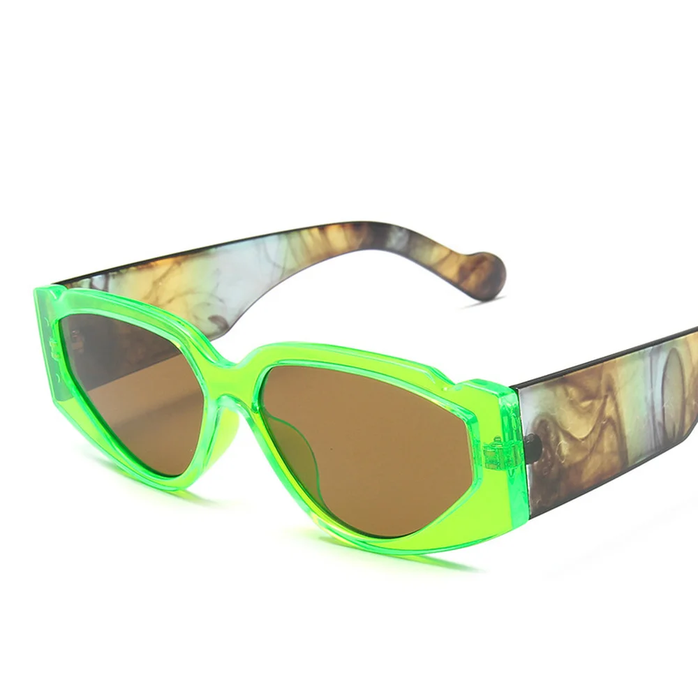 2020 Ny Lille Ramme Cat Eye Solbriller Kvinder Herre Leopard Farve Ramme Klare Hav Linse solbriller Mænd Tyk Ramme Goggle UV400