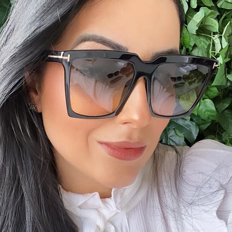 2020 Nye Luksus Mærke Gradient Solbriller Til Kvinder Vintage Rummelige, Elegante Square Solbriller Mænd Sort Goggle Nuancer