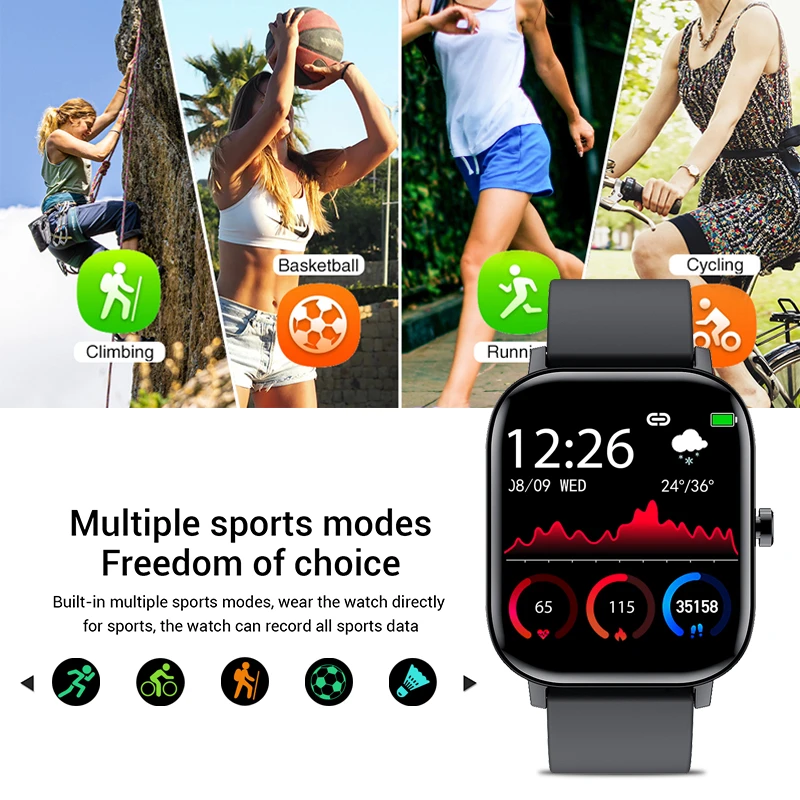 2020 Nye P8 Farve Tv med Smart Ur Kvinder mænd Fuld Touch Fitness Tracker Blodtryk Smart Ur Kvinder Smartwatch for Xiaom